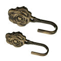 2Pcs Metal Rose Flower Curtain Tie Back Tieback Holders Wall Hooks Decor.