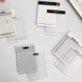 50 Sheets Transparent Grid Record Sticky Notes Waterproof Self-Adhesive Translucent Multi-function Sticky Note Pads for Books School Office. 