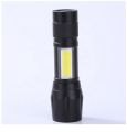 Mini Rechargeable LED Built-in Battery Waterproof USB Charge Zoom Torch Dual Lights - Torch Light. 