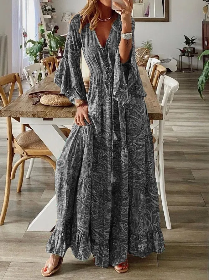 Bohemian beach maxi dress best sale