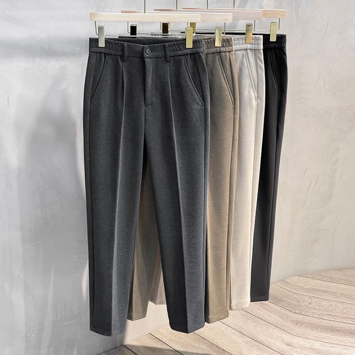 Autumn%20Winter%20Suit%20Pants%20Men%20Thick%20Business%20Elastic%20Waist%20Classic%20Grey%20Brown%20Woolen%20Straight%20Korean%20Formal%20Trousers%20Male%2027-38%20-%20Image%205