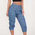 Womens Summer Cropped Pants Women Cargo Pants Cropped Trousers Harem Jogging Beam Foot Fitness Pocket Loose Short Pants Pantalon. 