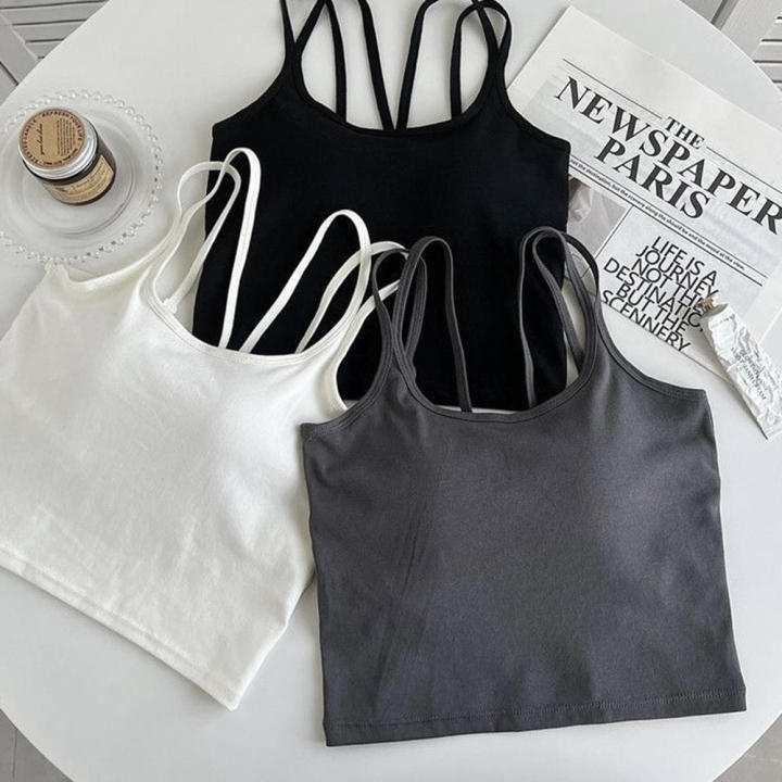 Women%20Camisole%20Vest%20Summer%20Sleeveless%20Cotton%20Bustier%20With%20Pads%20Soft%20Elastic%20Vest%20Top%20Thin%20Seamless%20Bralette%20Spice%20Girls%20Tank%20Top%20-%20Image%204