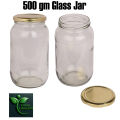 Clear Glass Jar/kacher jar 500gm 02 Pieces Set for Kitchen & Dining. 