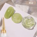XEIJAYI Gel Nail Polish Pink Jelly Clear Color Thermo Gel Polish Semi Permanent Glitter Varnish Ceramic Cat's Eye Manicure. 