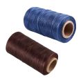 2x 260M 150D 1MM Leather Sewing Waxed Wax Thread Hand Needle Cord Craft DIY New Color:Light Brown & Dark Blue.