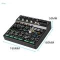 6 Channel Mixer Professional 256 Reverb Effect Audio Mixer Sound Board System for Computer.