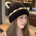 Plush Women'S Beanie Stylish Faux Warm Knitted Hat Wool Cap for Fall Winter Outdoor K-Pop Fans Women'S Fashion.