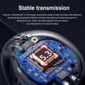 T75 Ear-Clip Bluetooth Headphones Bone Conduction Earphones Wireless Earbuds 3D Surround Stereo Bass Sports Headset with Mic.