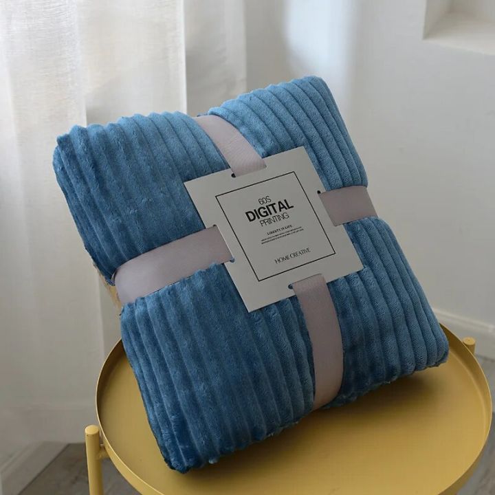 Flannel%20Home%20Warm%20Blanket%20Quilt%20Baby%20Bedding%20Bedspread%20Stripe%20Kids%20School%20Dormitory%20Plaid%20Cover%20-%20Image%202