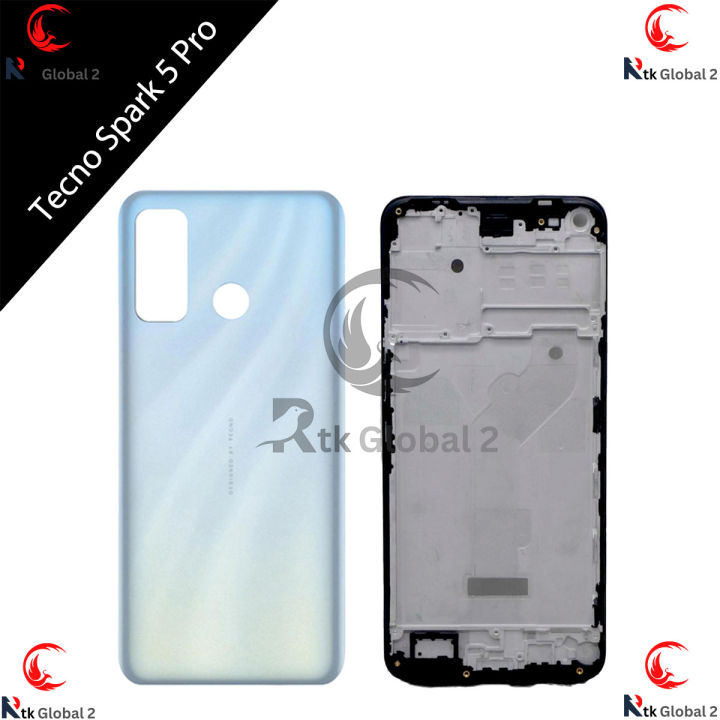 For Tecno Spark 5 Pro // Full body // Backshell // Backhsell // Backshell Glass Case Phone Back Cover Backshell Glass Battery Rear Case