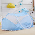 Factory direct sale baby baby folding mosquito net with sleeping pad pillow mosquito net bed three-piece set of music baby mosquito net. 