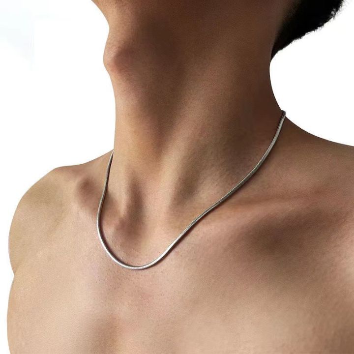 Silver Stainless Steel Round Snake Chain For Men And Boys