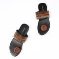 Lilaboti Handcrafted with beads Flat Sandal for Women Customized.