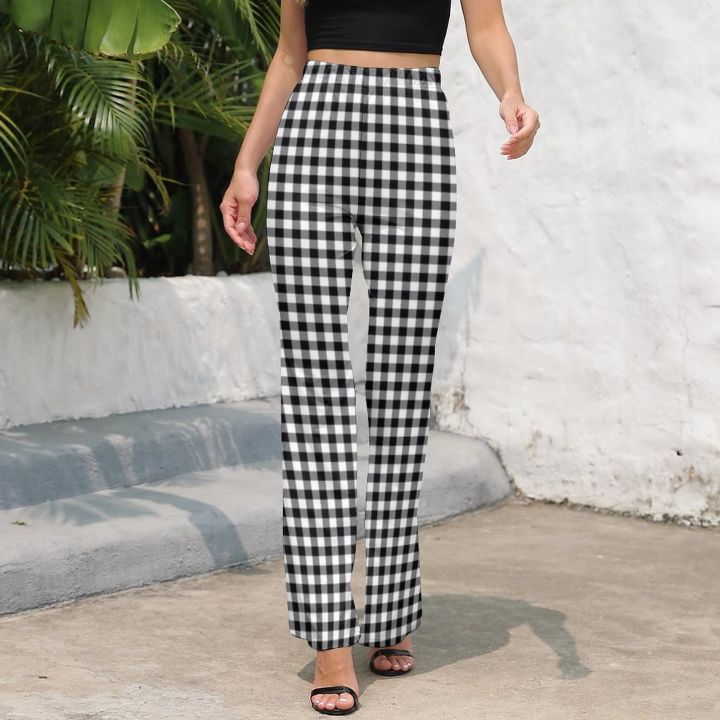 Retro%20Checkerboard%20Pants%20White%20And%20Black%20Check%20Trendy%20Flare%20Trousers%20Autumn%20Woman%20Print%20Street%20Wear%20Slim%20Fit%20Pants%20-%20Image%205