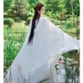 2023Summer New Chiffon Cloak Hooded Sunscreen Cardigan Vacation Beach Fairy Lace-up Sleeveless Long Cape.