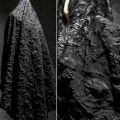 Black Stroke Circle Embossed Jacquard Fabric/Three-Dimensional Texture Reconstruction Creative Clothes Outerwear Designer Fabric. 