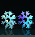 6Pcs 18 in 1 Snowflake Multi Tool Portable Stainless Steel Wrench Bottle Opener Pocket Snowflake Keychain Tool. 