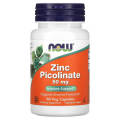NOW Zinc Picolinate 50 mg Immune Support 60 Veg Capsules. 