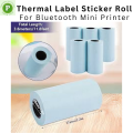 3 Rolls, Size: 57mm X 30mm, Self-Adhesive Inkless Waterproof Blue Color Thermal Sticker Paper Roll  - Perfect For Mini Printer, Portable Printer, Printer Mini, Label Printer, Model C9, PT 210, 230,X5, X6,C22 Etc.. 