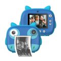 1080P Cute Kids Instant Camera 12MP Kids Digital Camera with 3 Printing Paper Rolls 2.4inch IPS Screen-blue. 