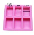 Silicone soap mold 6 DIY'S rectangular of making handmade soap.