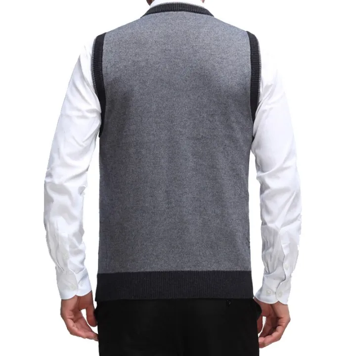EICHOS%20High%20Quality%20Classic%20Sweater%20Vest%20Men%20V-neck%20Pullover%20Men%20Business%20Formal%20Fashion%20Plaid%20Sleeveless%20Men%20Knitted%20Sweater%20-%20Image%204