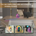 GC USB Night Light With Clock Alarm Function 15W Wireless Fast Charging Touch Control Colorful Volcano Crack Atmosphere Light Work With Alexa.