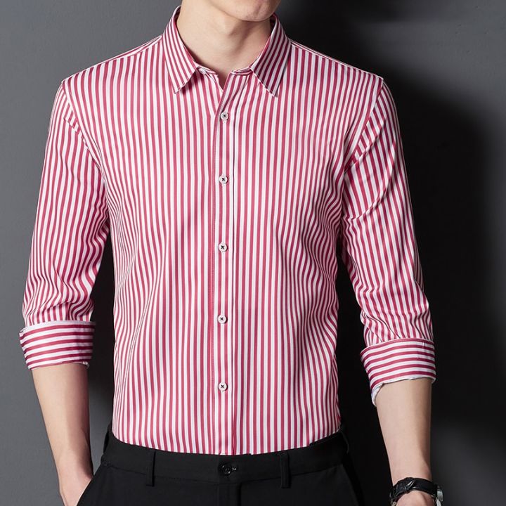 Men's%20Stretch%20Striped%20Shirt%20Long%20Sleeve%20Non%20Iron%20Button%20Up%20Stripe%20Business%20Formal%20Shirt%20Regular%20Fit%20Stylish%20Dress%20Shirts%20for%20Men%20-%20Image%204
