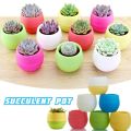 7*7cm Resin Colourful Round Plastic Flower Garden Home Office Decor Planter. 