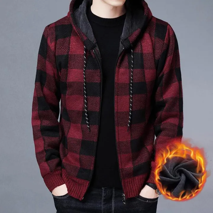 Men%20Sweater%20Jacket%20Fashion%20Winter%20Coat%20Fleece%20Hoodies%20High%20Quality%20Luxury%20Checkered%20Hooded%20Knit%20Cardigan%20Male%20Outer%20Wear%20-%20Image%202