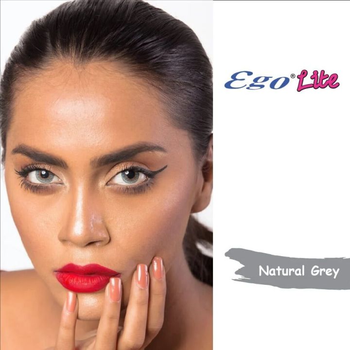 Ego Lite Natural Grey Contact Lens Ego 3 Tone Color Contact Lenses & Kit Box from protected view for everyday wear with clarity and comfort #NaturalGrey