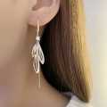 Fashion Dragonfly Wings Zircon Opal Long Tassel Earrings for Women. 