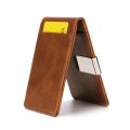 New Fashion Men's Leather Money Clips Wallet Multifunctional Thin Man Card Purses Women Metal Clamp For Money Cash Holder.