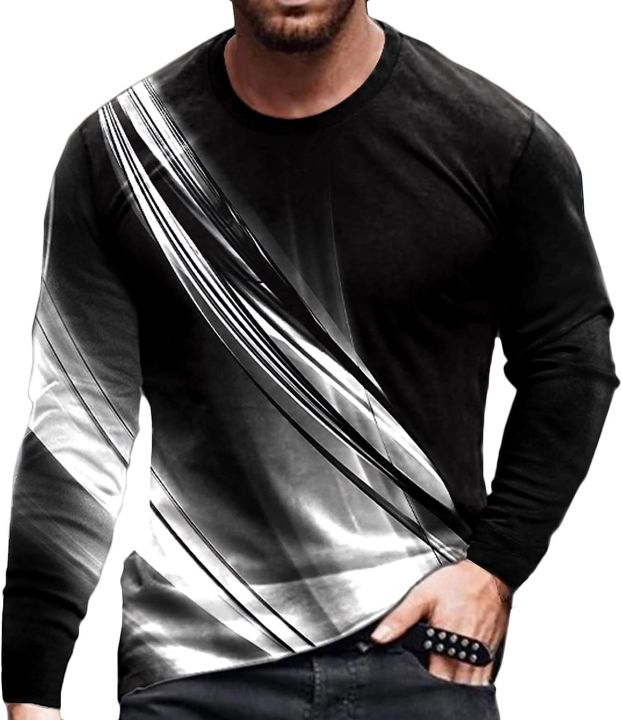 Sport%20Men's%20Long-Sleeve%20T-Shirt%20Casual%20Round%20Neck%20Pullover%20Line%203D%20Printed%20T-Shirt%20Blouse%20Workout%20Athletic%20Shirt%20Top%20Tee%20-%20Image%206