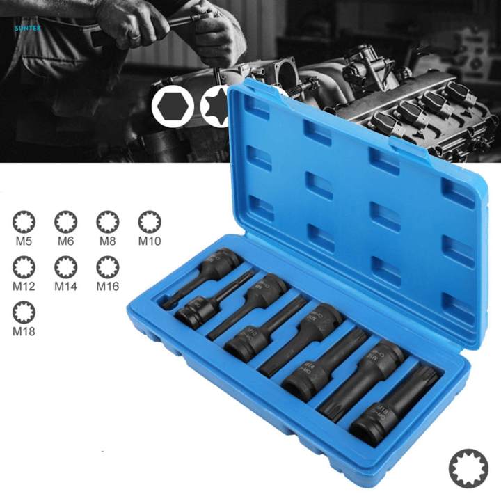 8Pcs 1/2" Drive Bits Screwdriver Socket Adapter for Trucks
