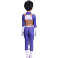 Anime Kids Vegeta Cosplay Costume Suit Superhero Adult Jumpsuit Wig Blue Gold Black Halloween Carnival. 