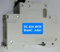 DC MCB,2P, 20A, 40A, 500V. 