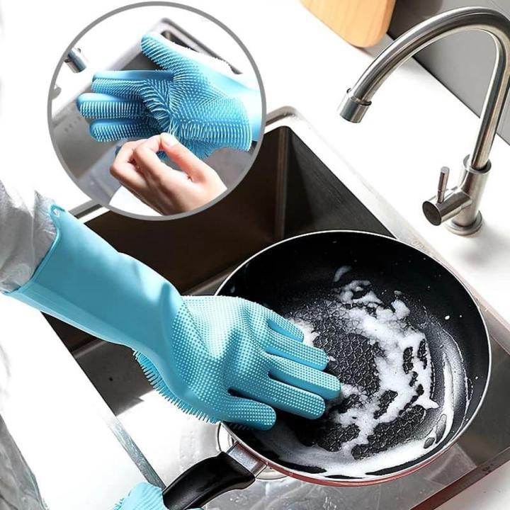 Silicone High Quality Dish Washing Kitchen Hand Gloves (Multicolor) - Hand Gloves - Hand Gloves