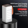 PowerBank 200000mAh Two-Way 120W Fast Charging Powerbank Portable Charger Type-C for IPhone 14 13 W/ LED Light External Battery.