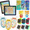 【 】Children's early education children's cartoon simulation multi-function mobile phone can nibble on music story machine toys.