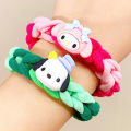 Anime Sanrio Hair Tie Rubber Band Children's Kuromi Cinnamonroll Cartoon Hair Band Bestie Accessories Scrunchie Bracelet Gift.