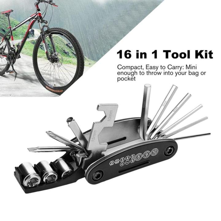 Cycling Bicycle Multi Tool Kit Hex Key Wrench & Screwdriver 16 in 1