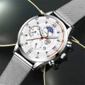 2023 Luxury Brand Fashion Mens Watches Men Business Stainless Steel Mesh Belt Quartz Wrist Watch Man Sports Casual Leather Watch.