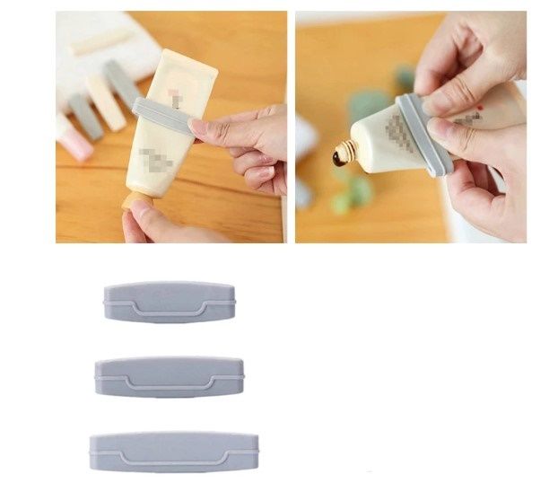 3pcs/set Toothpaste Squeezer Cleanser Cosmetics Ointment Dispenser Multi-Function Bathroom Facial Strip Accessories Supplies