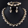 【DM bag factory Store】Faux Pearl Rhinestone Necklace Earrings Bracelet Bridal.