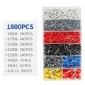 【Limited Quantity】 1800Pcs with Storage Box AWG 22-7 Wire Ferrules Terminals 8 Sizes Ferrule Wire Crimp Connectors Terminal Connector Industrial. 