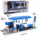 【Toy life hall】1:64 UK BP gas station set Fuel tank truck mini coopers super sport metal diecast cars pull back toys light. 