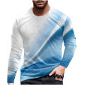 3D Print T Shirt For Men Striped Pattern Sweatshirt Casual Long Sleeve Male Oversized Breathable Clothes Leisure Comfortable Top. 