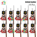 【selevn roind】Napoleonic Wars Soldiers Building Blocks WW2 Mini Action Figures French British Fusilier Rifles Weapons Toys For Kids.